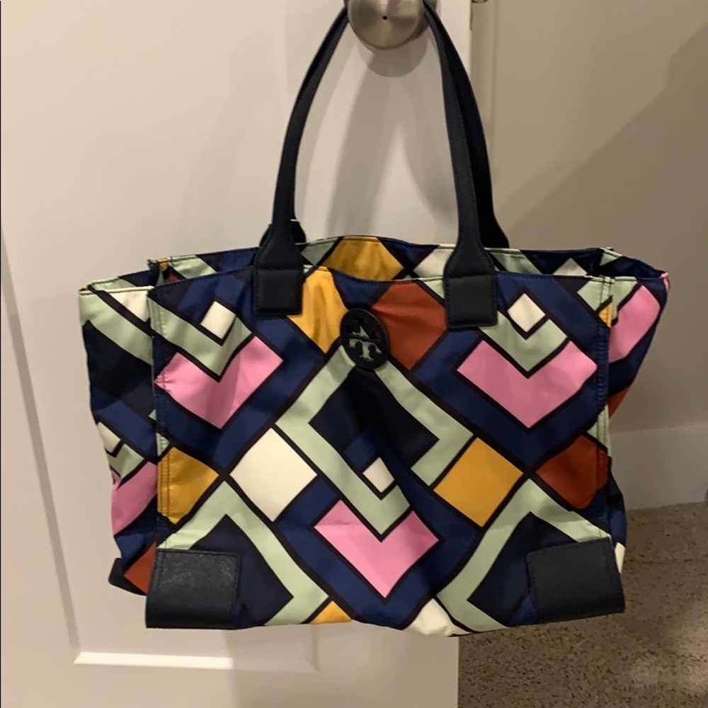 Geometric Patterned Tote Bag - Multicolor
